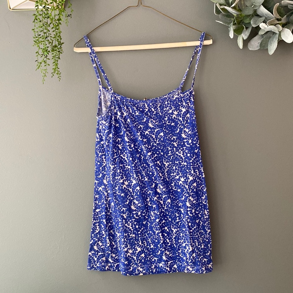 JCREW blue and white tank